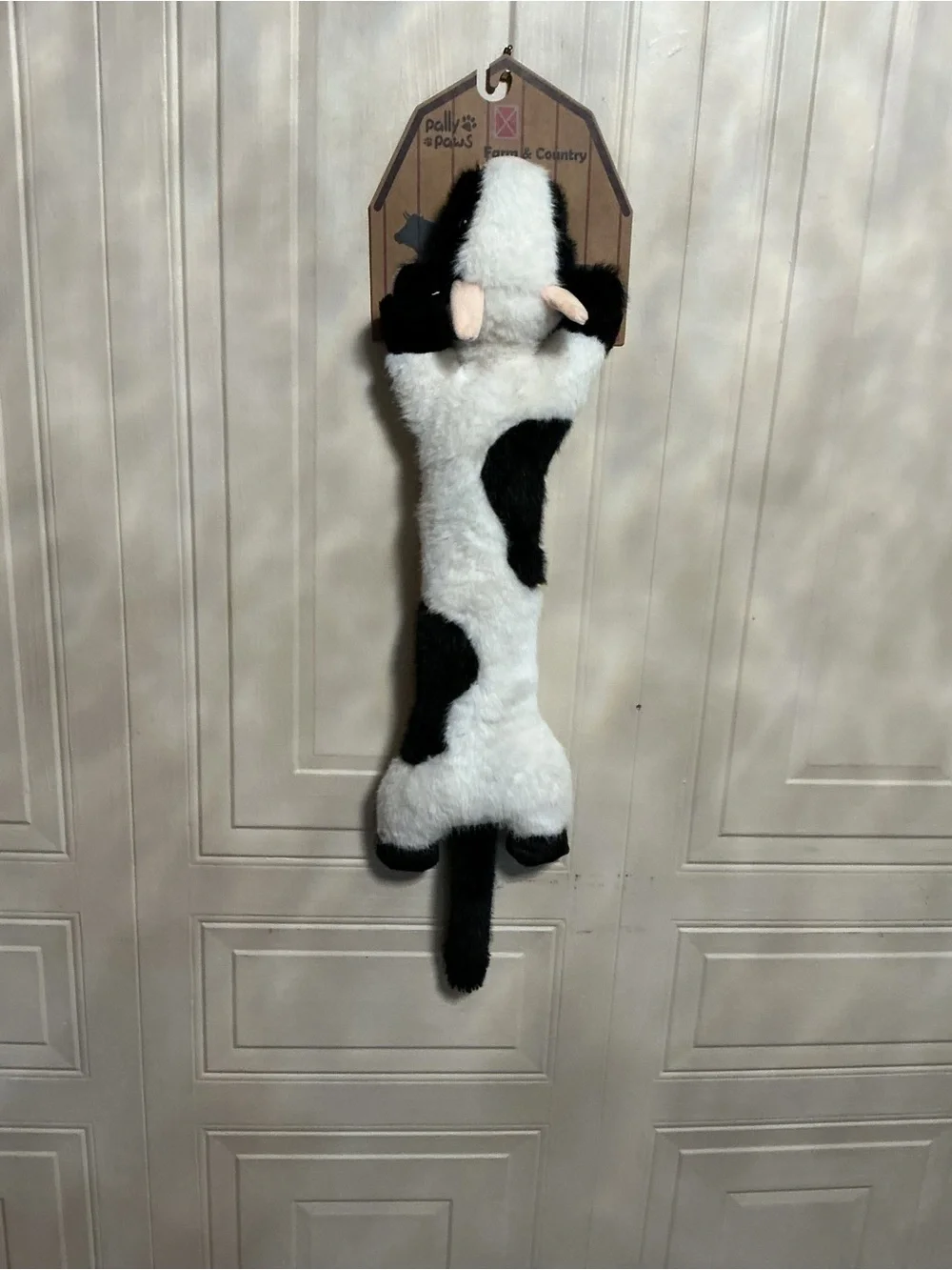 Brand New Pally Paw Long Body  Cow Dog Toy Clinker & Squeaker 24”